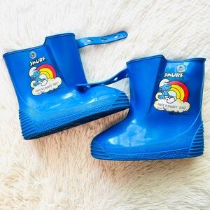 Kids Rain Smurf Boots Size 11 Blue-Vintage. Peyo Smurf Boots-Kids Rain boots